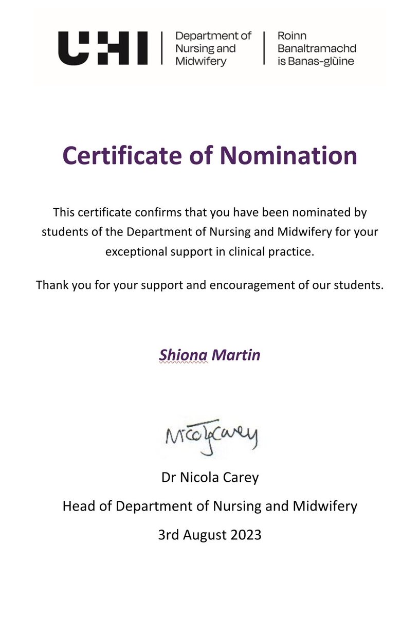 Silverangel882's tweet photo. Just love a certificate 😉 Flying the flag for social care nursing and showing students what it's all about! But I'm totally shocked to receive this nomination as having students is part of my role and part of my code #WeCNs #WeStNs @uhinursing @scottishcare @JaimeJMMcNab https://t.co/Jcsq7a2Mwb