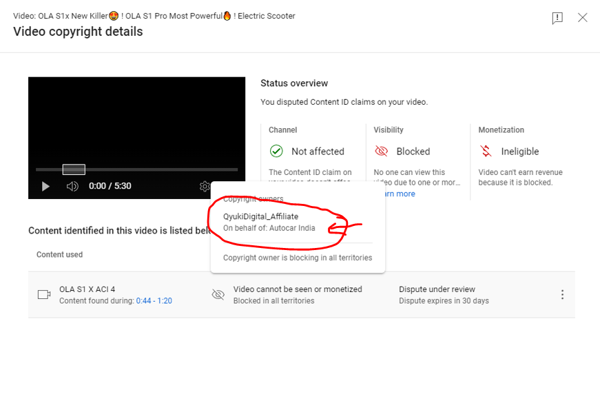 RbikerVlogs's tweet photo. @autocarindiamag @OlaElectric @autocarindiamag
Hi Team, again i am getting False Copyright Claim from Qyuki digital media Pvt. Ltd. on the behalf of
@autocarindiamag for using ola electric video which was publish on ola electric youtube channel, request you to remove it ASAP. @OlaElectric @bhash https://t.co/R19XueeMlb