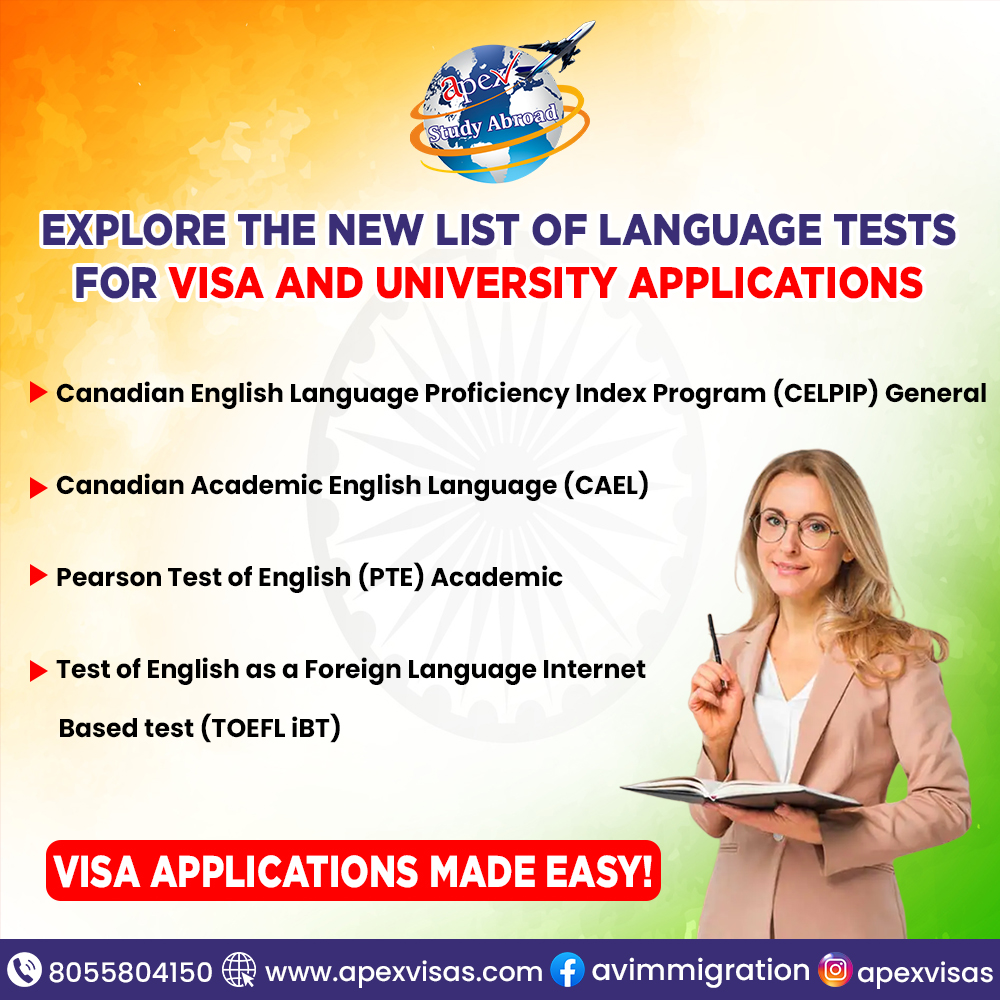 VisasApex's tweet image. 𝐄𝐥𝐞𝐯𝐚𝐭𝐞 𝐘𝐨𝐮𝐫 𝐕𝐢𝐬𝐚 𝐚𝐧𝐝 𝐔𝐧𝐢𝐯𝐞𝐫𝐬𝐢𝐭𝐲 𝐀𝐩𝐩𝐥𝐢𝐜𝐚𝐭𝐢𝐨𝐧𝐬 𝐰𝐢𝐭𝐡 𝐍𝐞𝐰 𝐋𝐚𝐧𝐠𝐮𝐚𝐠𝐞 𝐓𝐞𝐬𝐭𝐬!

📞 +91-80558 04150
🌐 apexeducation.co

#canada #language #languagetests #toefl #ibt #celpip #cael #pte #languageproficiency #ApexVisa