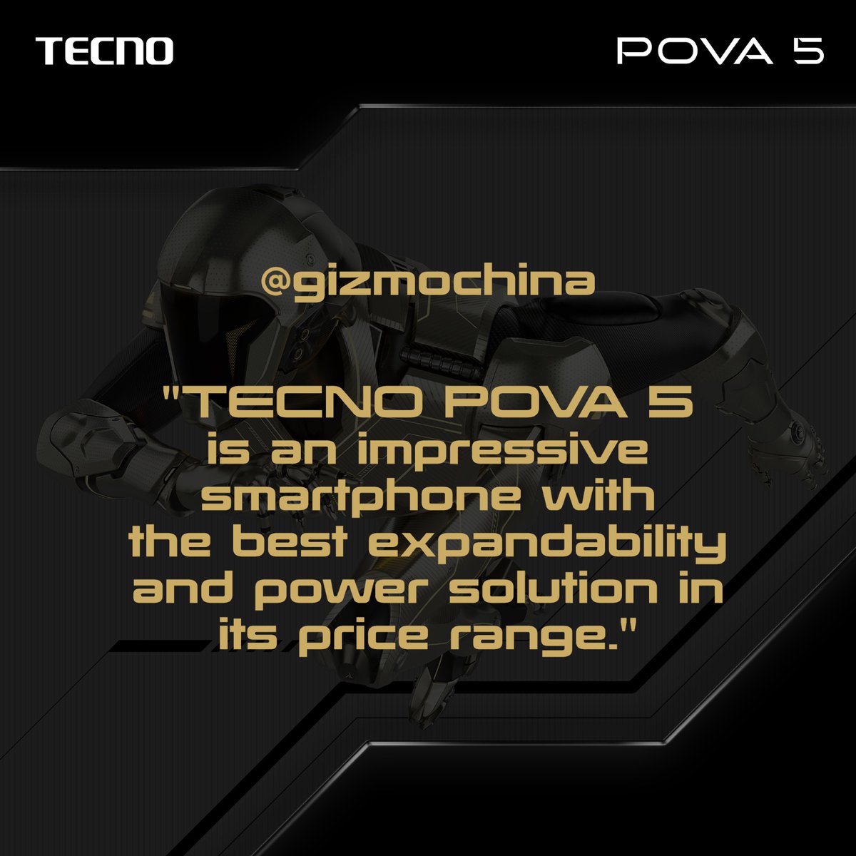 tecnomobile's tweet image. Powered by TECNO #POVA5, applauded by global top media. 

GSMArena: bit.ly/3OwbWb4
Pocket Tactics: bit.ly/3OAvgE7
gizmochina: youtu.be/xlejJ_cuOTs
pocketnow: bit.ly/3DYvQGY