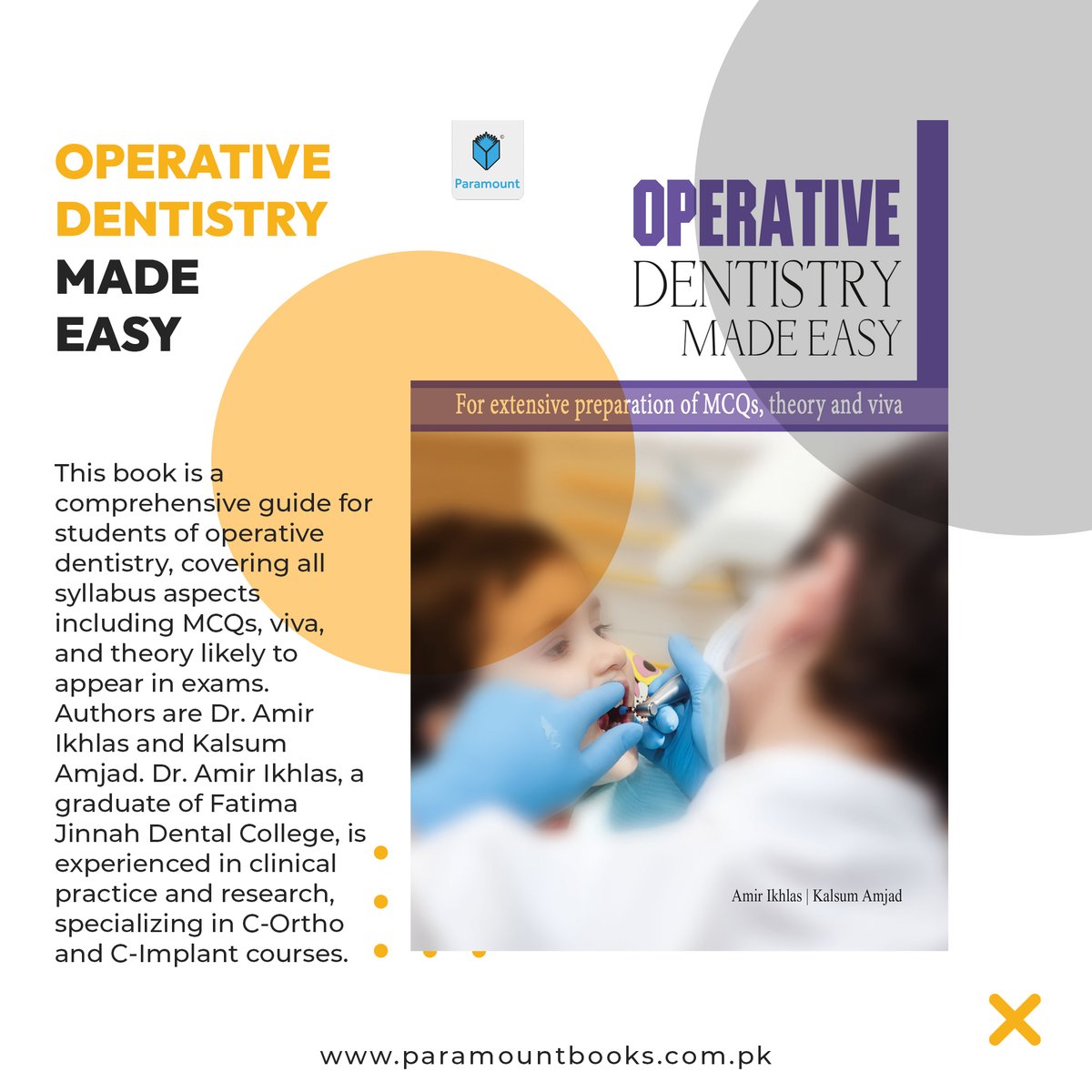 ParamountB's tweet image. 𝗢𝗽𝗲𝗿𝗮𝘁𝗶𝘃𝗲 𝗗𝗲𝗻𝘁𝗶𝘀𝘁𝗿𝘆 𝗠𝗮𝗱𝗲 𝗘𝗮𝘀𝘆 by Amir Ikhlas
👉Shop now &amp;amp; get a 10% discount: paramountbooks.com.pk
✅Sample chapter: bit.ly/3zAYfjc

#operativedentistry #medicalbooks #oralhealth #dentist #teeth #careofteeth #paramountmedicalbooks