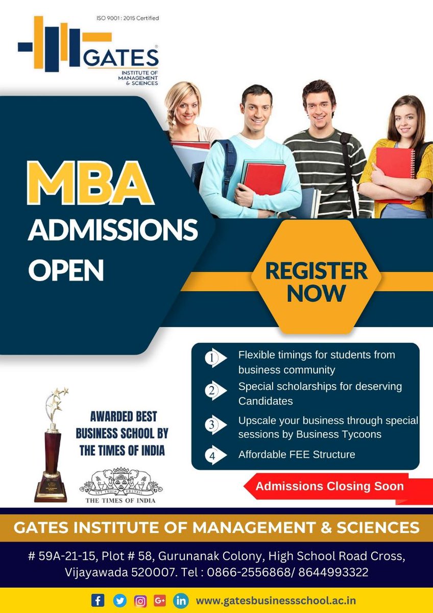 MBA ADMISSIONS OPEN 2023-25 - GATES INSTITUTE OF MANAGEMENT & SCIENCES, VIJAYAWADA