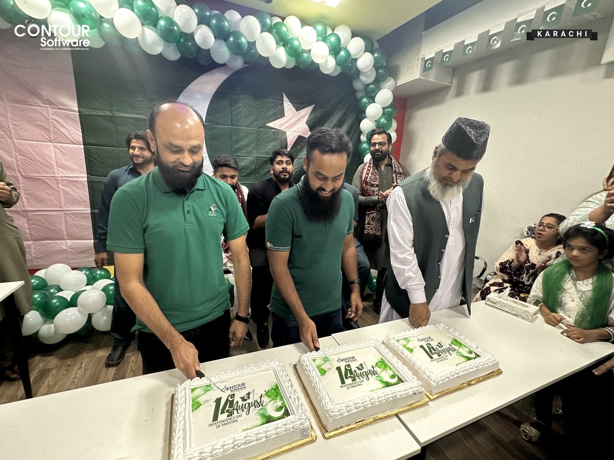 ContourSoftware's tweet photo. On 14th August, we proudly celebrated the land we call home! Contourians from Karachi, Lahore, & Islamabad came together in unity for a joyous festival full of poetry, music, cake and more, to round out our Independence Day Celebrations! ππ₯°
#ContourSoftware #SoftwareforLife https://t.co/TPL4OcFVq3