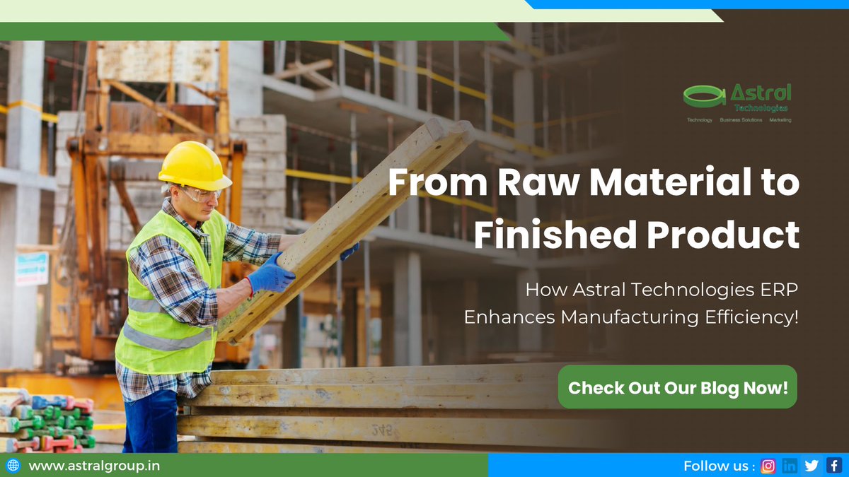 TechsAstral's tweet image. Explore how the power of ERP software enhances the process to transform raw materials into exceptional finished products in our latest blog post!🚀📊

Click on the link below👇
linkedin.com/.../from-raw-m…...

#Construction #RealEstate #ERP #crm #inventory #Procurement #manufacturing