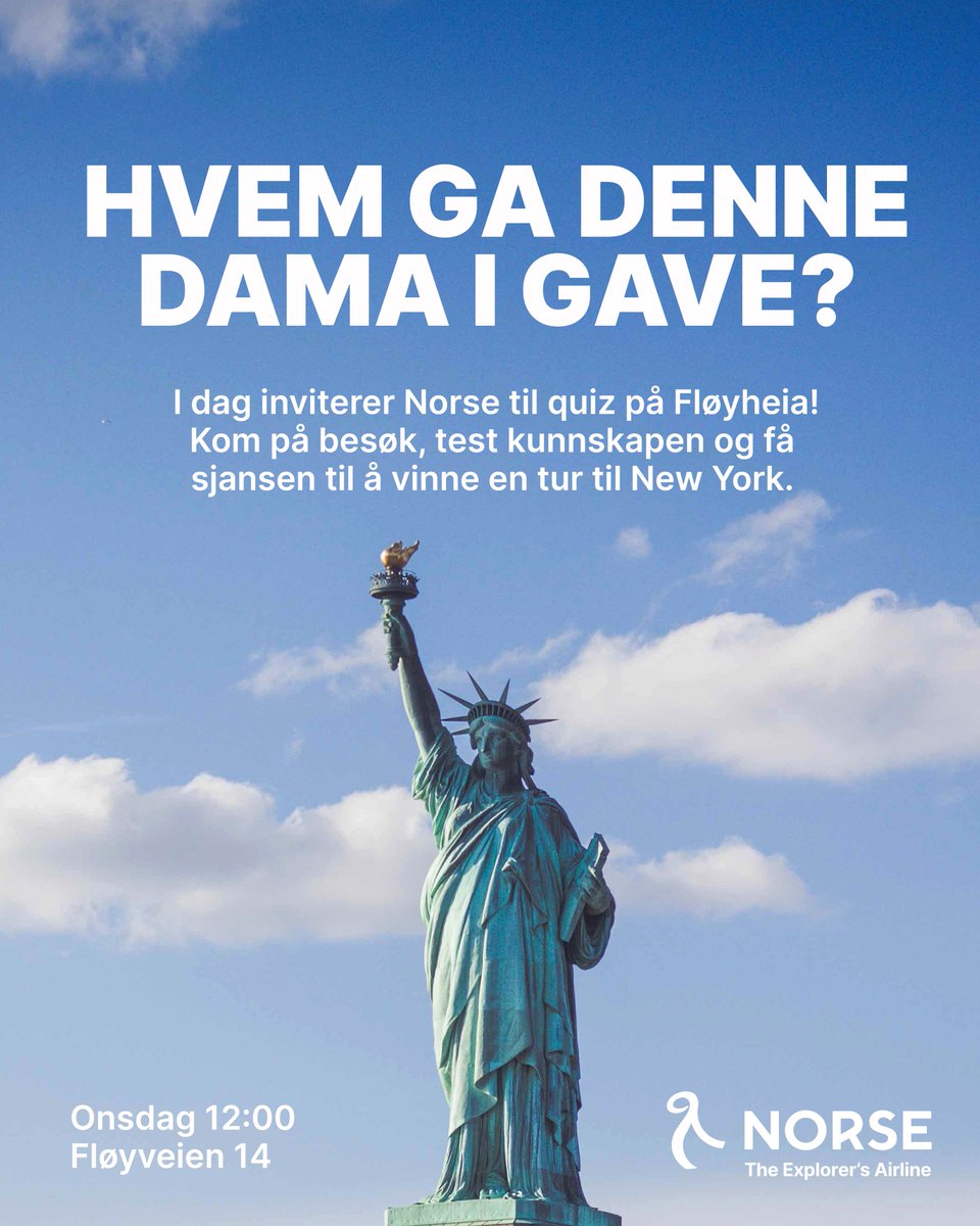BBoiling's tweet image. Anyone in Arendal at Arendsuka today come and visit @flynorse and meet our pilots and crew for a chance to win a trip to New York. #Arendalsuka