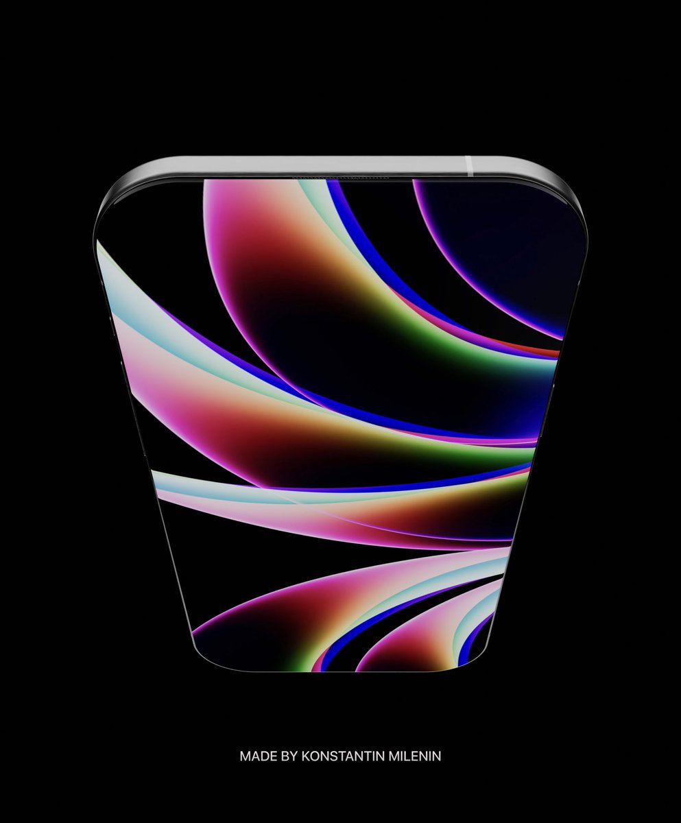mi_konstantin's tweet photo.  Concept: iPhone Concept One

📱New display without frames, titanium case, next-generation Face ID under the screen, updated cameras and design - innovation and style in one device.

Work: @mi_konstantin 
Created in #Blender3D
Wallpapers @AR72014 

#Concept #iPhone #ConceptOne https://t.co/A8IBrmIj03