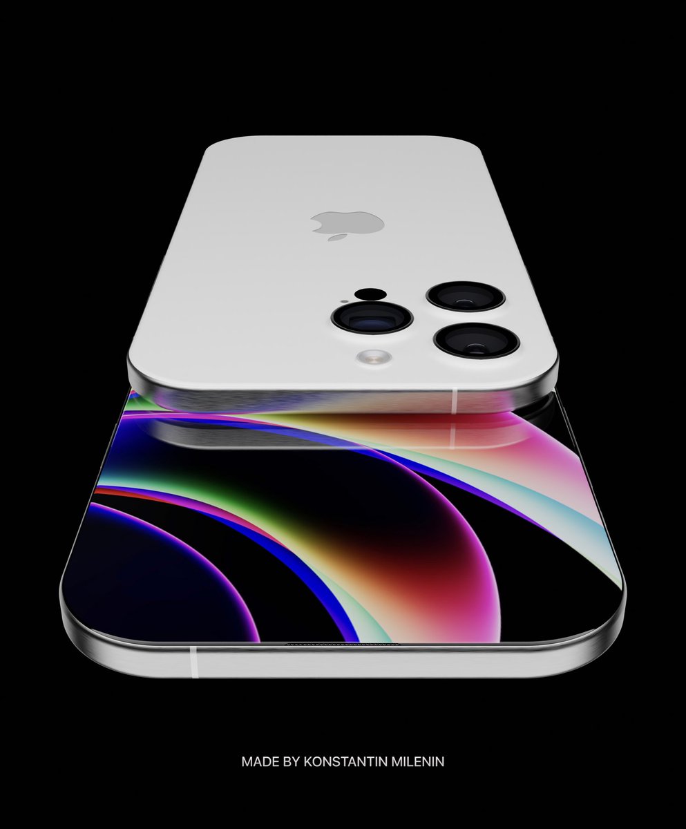 mi_konstantin's tweet photo.  Concept: iPhone Concept One

📱New display without frames, titanium case, next-generation Face ID under the screen, updated cameras and design - innovation and style in one device.

Work: @mi_konstantin 
Created in #Blender3D
Wallpapers @AR72014 

#Concept #iPhone #ConceptOne https://t.co/A8IBrmIj03