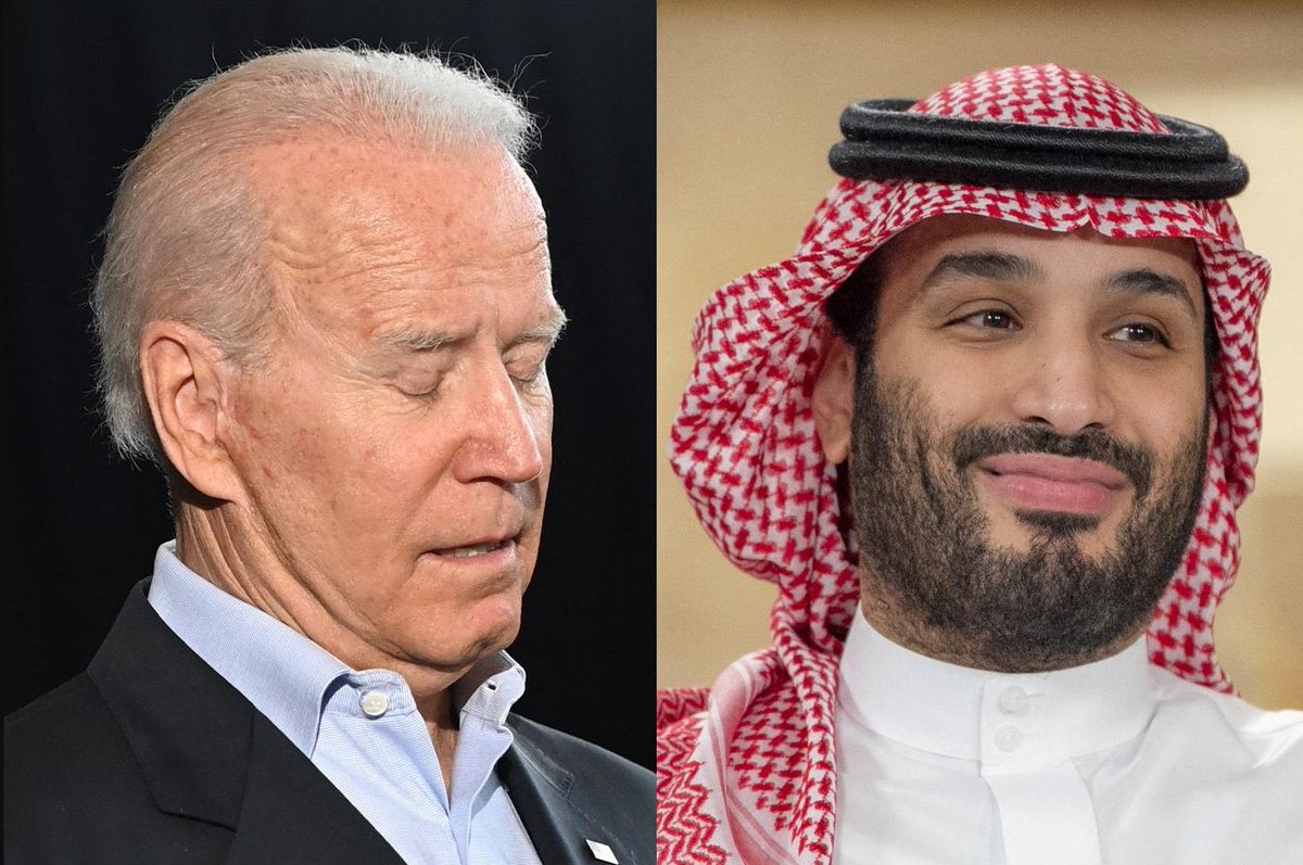 M2jed966's tweet photo. 🚨بلومبيرغ: لم يمضي وقت طويل على تعهد بايدن بان يجعل ولي العهد السعودي الامير محمد بن سلمان منبوذاً والى معاقبة السعودية بعد خفض انتاجها النفطي..الآن تزود امريكا السعودية بالمعيار الذهبي للضمانات الامنية الامريكية https://t.co/San9R8Imn8