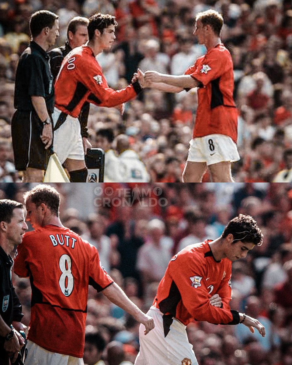 TeamCRonaldo's tweet photo. 🚨 ON THIS DAY IN 2003:

Cristiano Ronaldo made his Premier League debut for Manchester United. 𝐓𝐡𝐞 𝐫𝐞𝐬𝐭 𝐢𝐬 𝐡𝐢𝐬𝐭𝐨𝐫𝐲. 🐐 https://t.co/QDQngDYhtF