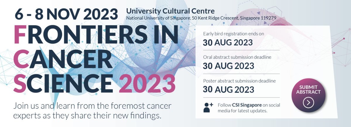 Early-bird registration extended! 

'Outstanding FCS Abstract Travel Award' to be given out to selected abstracts! 

Register and submit your abstract now: lnkd.in/gUyjMvwF

#FCS2023 #cancereducation #cancerresearch #cancerawareness #cancer #conference2023 #research
