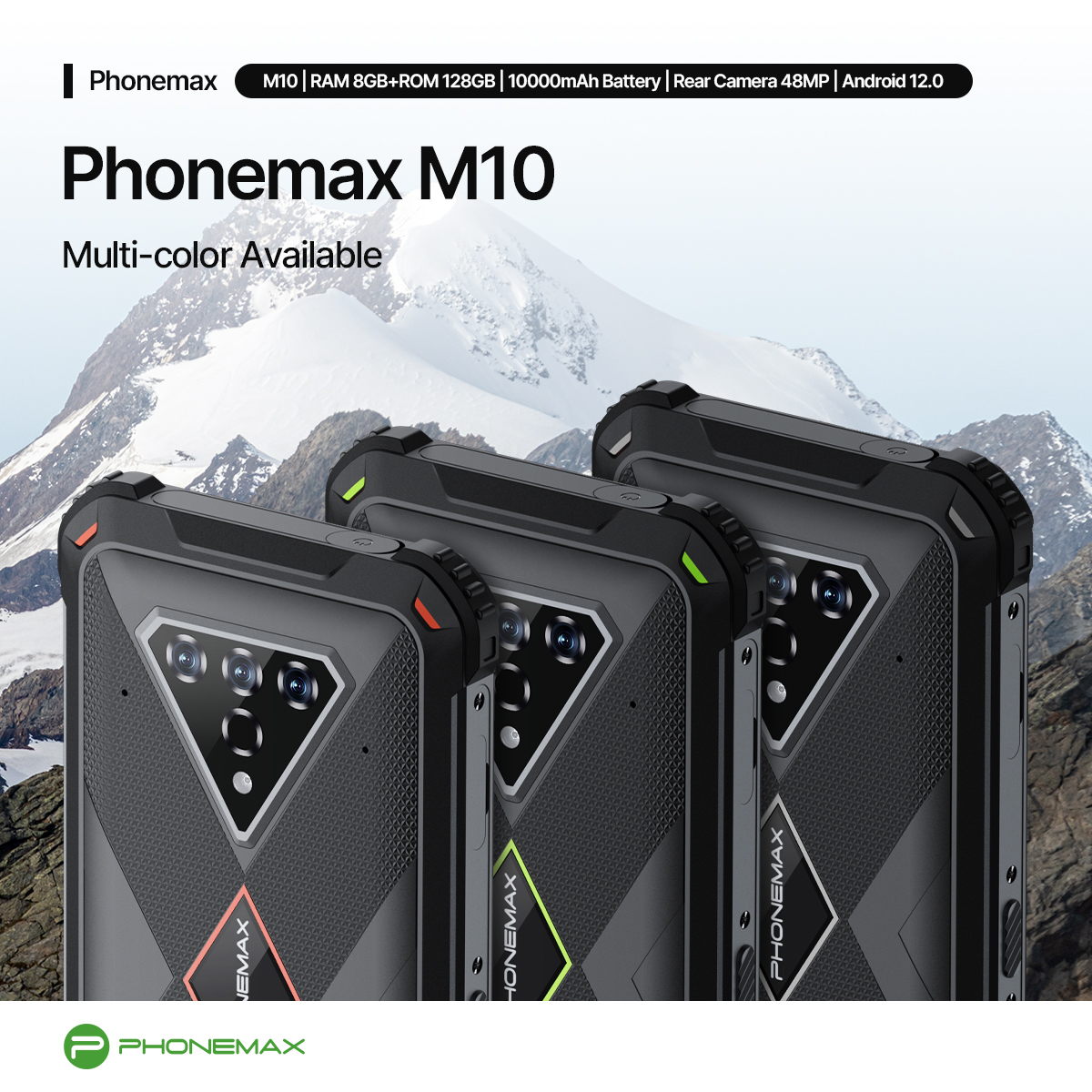 PhonemaxMobile's tweet photo. 🌝You think you know #PhonemaxM10 thoroughly? Think again.💡

✔️MediaTek Helio G85 CPU
✔️10000mAh battery
✔️Quadruple Cameras with Temperature sensor
✔️Android 12.0
✔️33W Fast charging &amp; 15W Wireless charging
✔️Waterproof, shock and dust proof. Certified IP68/IP69K/MIL-STD-810G https://t.co/OHic9vsNt1