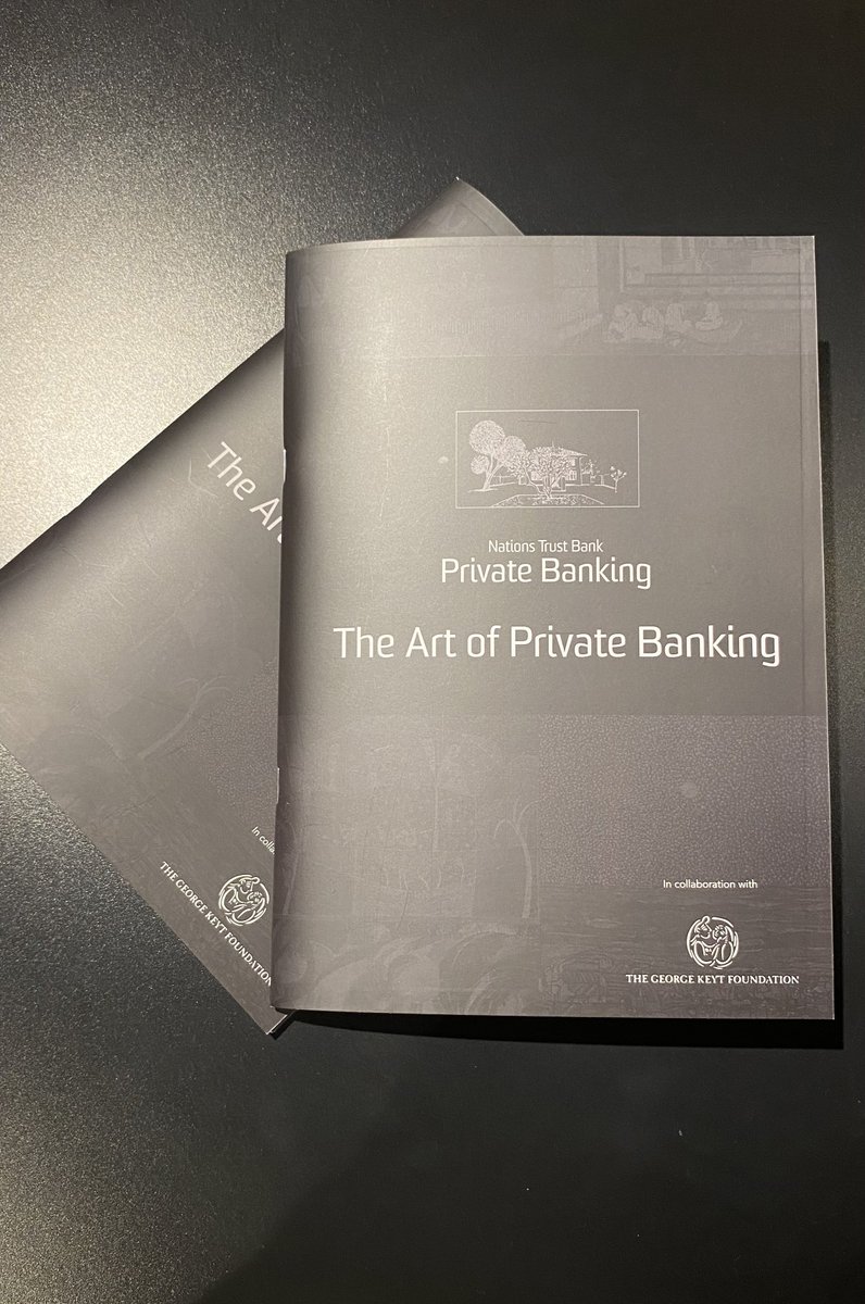 charith_wije's tweet photo. Excited to be a part of Nations Trust Bank's 'The Art of Private Banking' program in collaboration with the George Keyt Foundation. Thanks for featuring my work at the NTB Private Banking Centre, Col-7.
Special thanks go to Mr. Malaka Talwatte.
#NationsTrustBank #SriLankanArt https://t.co/jZYLFGSqeQ