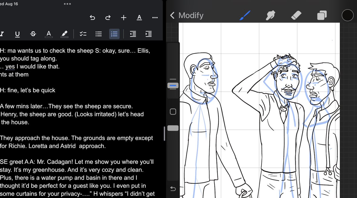 hllbllyhipster's tweet photo. Alright, finally back to working on Ch. 10 of my comic. I took a long break in order to rework some plot stuff and to focus on the podcast for a bit. But I miss Ellis and Samuel. “Steal Away to Me” is up on WebToons. #begaydocrimes #OutlawsForLife #RDR2 #queercowboy #webtoons https://t.co/MG4hbylaFW