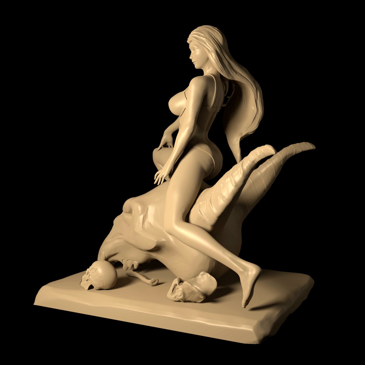 sjlyedu's tweet photo. 数字雕塑-魔域女神：使用zbrush做人物角色建模、arnold渲染出图、photoshop处理效果图。 https://t.co/7XCXZmYchz