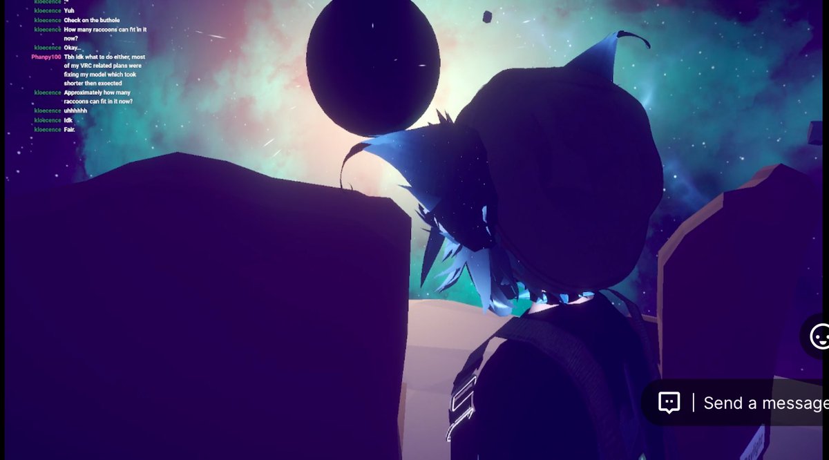 Kloecence's tweet image. Buk thinking about how many raccoons can fit in the “butthole” #vtubervibes #vtuber #streamclip