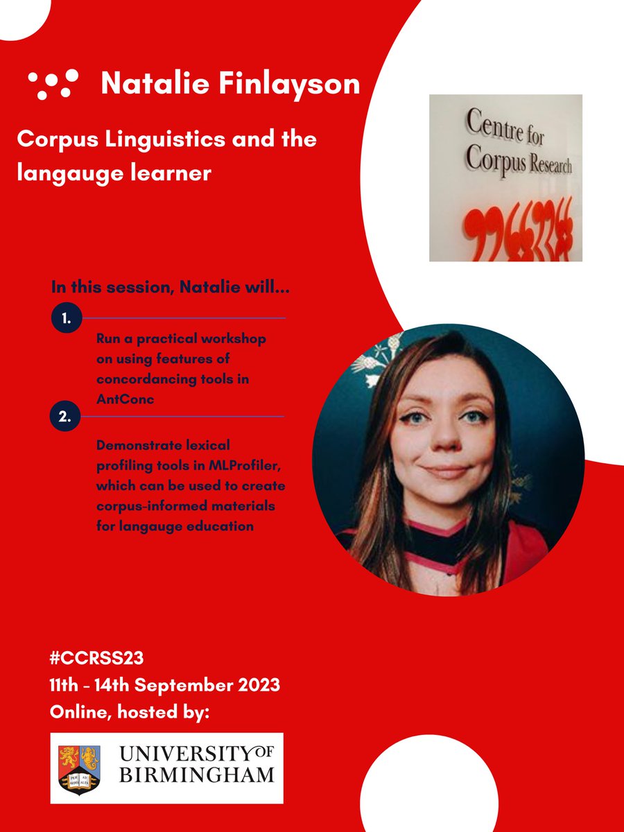 Corpus linguistics and the language learner, with <a href="/natalie_eloise/">Natalie Finlayson</a> at #CCRSS23
