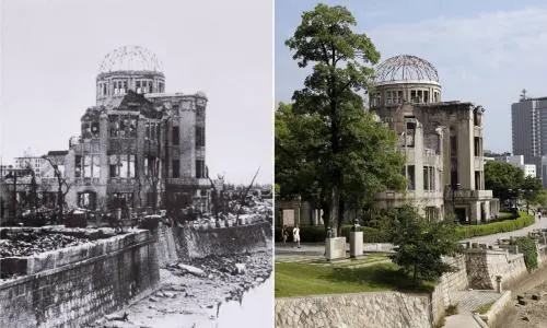 After the A-bomb: Hiroshima and Nagasaki then and now... Source: @guardian