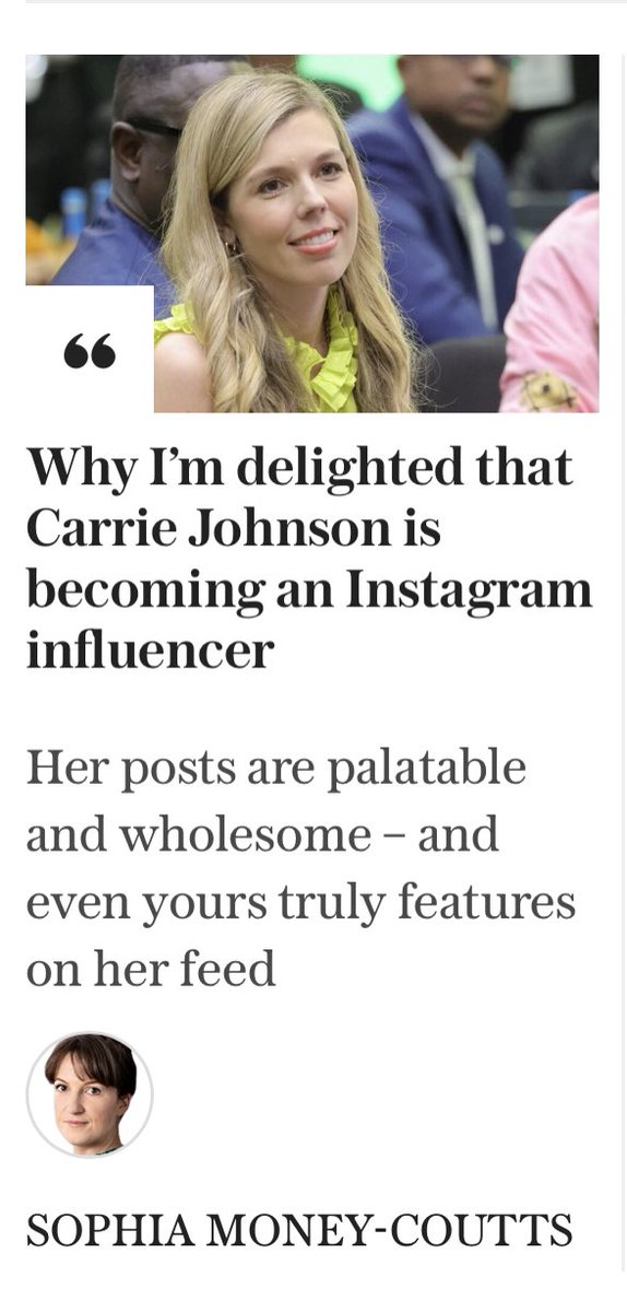 A puff piece in the Torygraph by a journalist whose name must be made up, no? I don’t subscribe to this rag - this popped up as an attempt to encourage me too. As if… 🙄