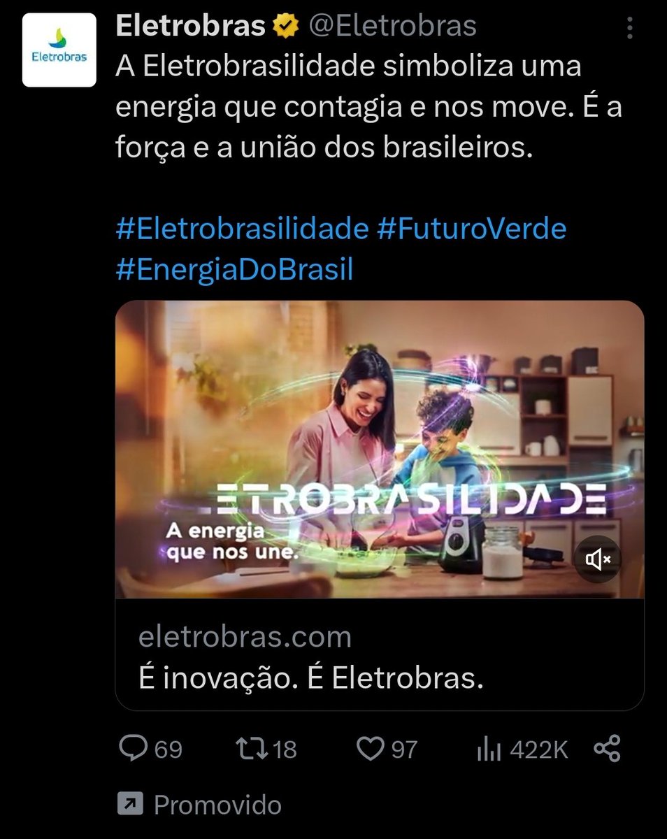 No dia do apagão, uma propaganda nesta rede.