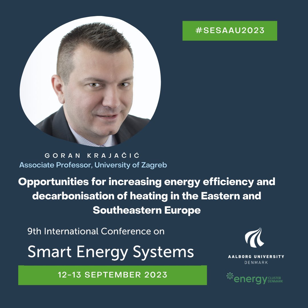 📣 Excited for this keynote by Goran Krajačić, Assoc. Prof. at University of Zagreb FSB! Join us at #SESAAU2023 as he uncovers pathways to boost energy efficiency &amp; decarbonize heating in Eastern &amp; Southeastern Europe. Don't miss it! 🌍🏗️ 

Register here 
bit.ly/3QoKajc