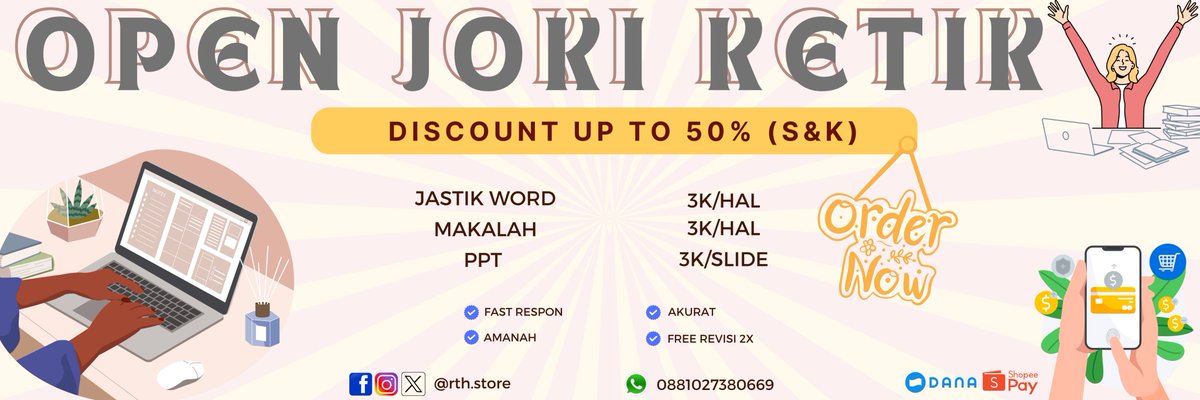 rethaa_ajeh's tweet photo. Ciang ciang gini ngapain yaaa
Ngantukks tapi tugas banyakk?
https://t.co/KvN4XAw7W9 ajaa say
Open Joki Cek IG @rthaastore
Official Account of https://t.co/bCeoJiBKK1!
📌Open 06.00-21.00 (every day)
✅fast respon
✅aman, amanah
✅mimin humble

#siang #jokitugasmurah #murce #fyp https://t.co/63rgEGOQrB