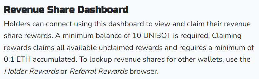 pjwesterbeek's tweet photo. Great tweet about $MBOT. But it's missing an important detail.

"Revenue share is obviously a major factor as to why #UNIBOT got so huge and $MBOT got us covered on that front."

Did you know that you need to own 10 Unibot to get revenue? With $MBOT everyone gets revenue! https://t.co/WUuWAG84Zp