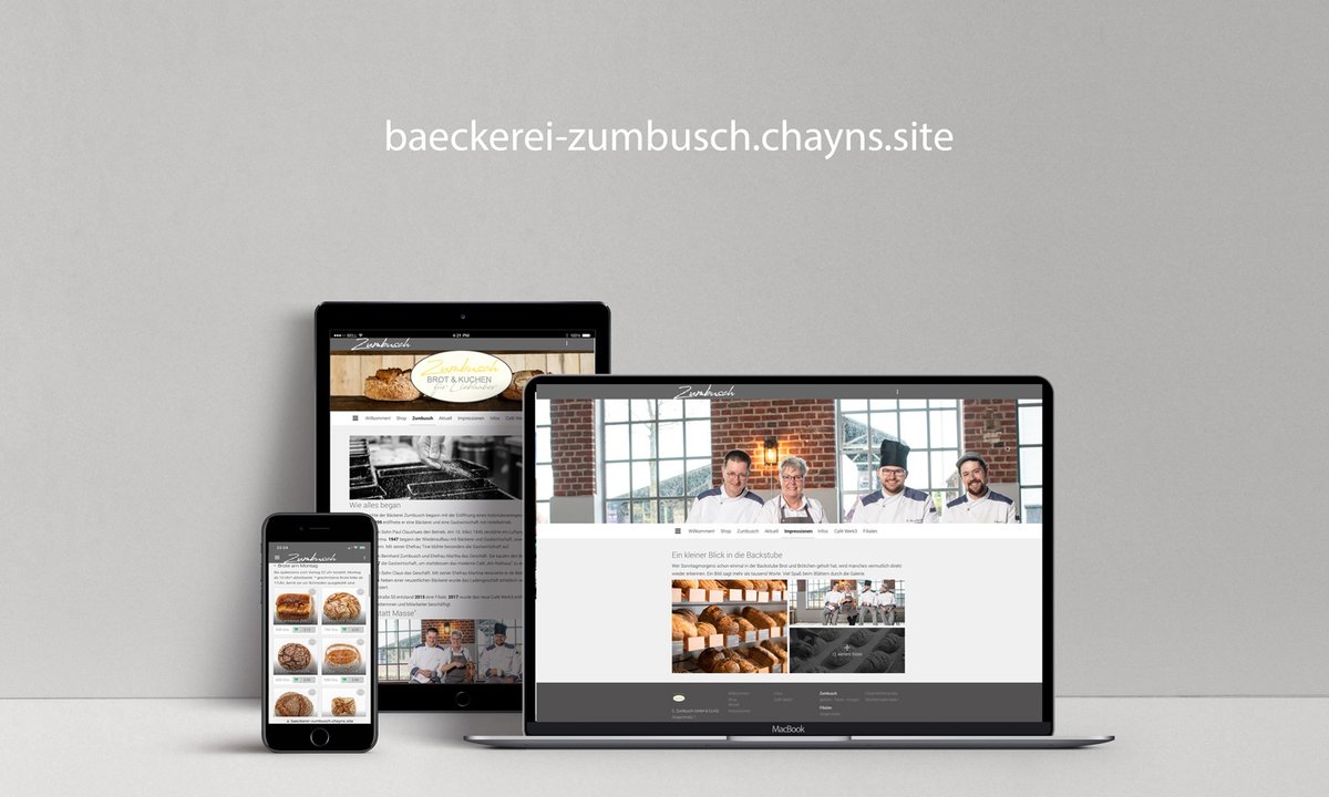 Es muss nicht immer wordpress, Typo3 oder shopify sein. Hier ein schönes Projekt mit chayns umgesetzt baeckerei-zumbusch.chayns.site 
#chayns