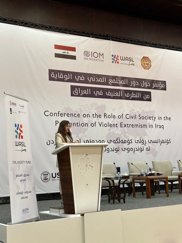 sakar_sam's tweet image. Moderating a panel in Baghdad Conference about “The Role of Youth in Prevention of Violent Extremism”, discussing the main challenges for youth, solutions and best PVE strategies. #Wasl
