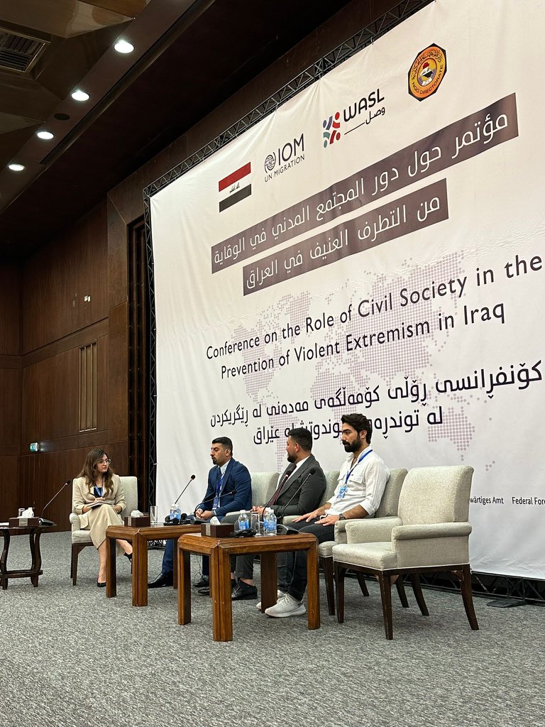 sakar_sam's tweet image. Moderating a panel in Baghdad Conference about “The Role of Youth in Prevention of Violent Extremism”, discussing the main challenges for youth, solutions and best PVE strategies. #Wasl