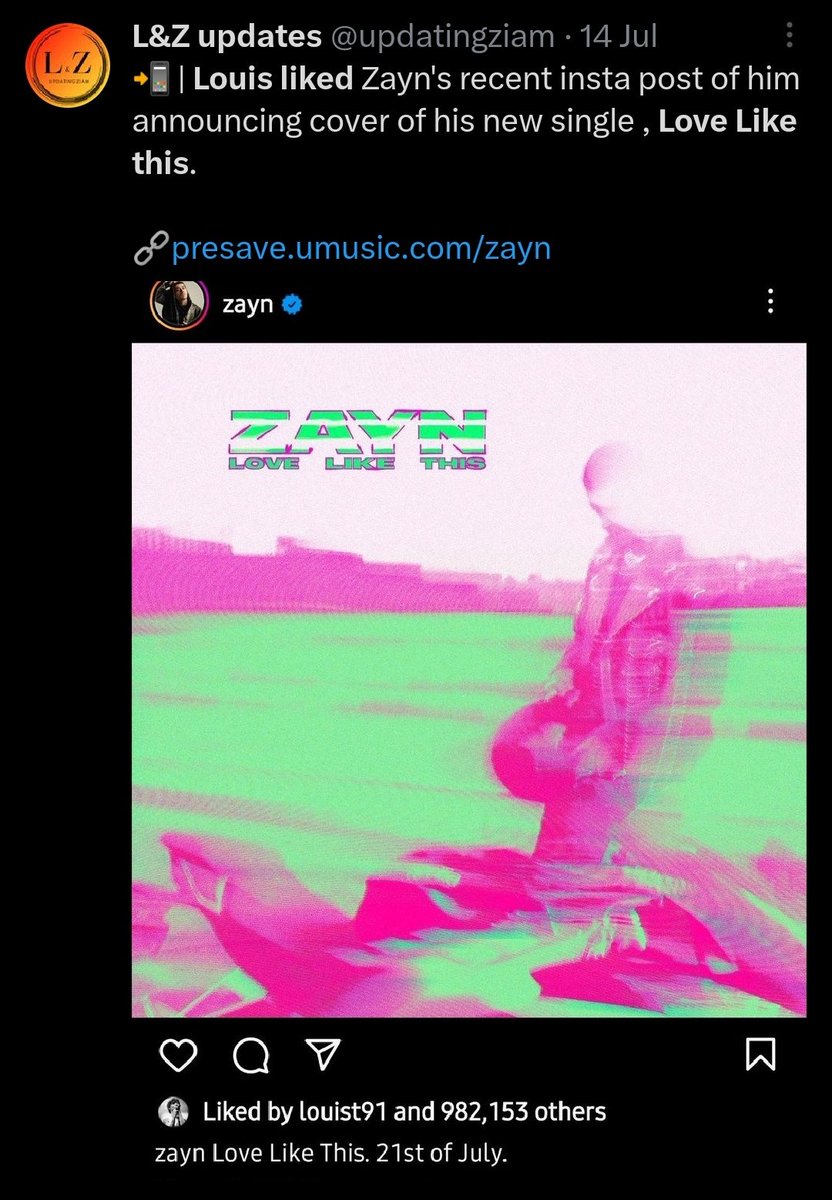If1DCouldFlyy's tweet photo. So we got to know from Niall that Louis has been one of the first to listen to The Show, now Liam as well has said that he listened to his new album and Louis liked Zayn's announcement post about the debut song of Z4.
But well, as for Harry, they're mortal enemies so🥸 https://t.co/d4Lh9FCJTD