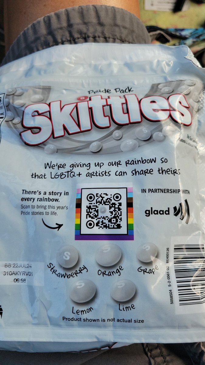 pauldbowen's tweet photo. @daveatherton @Skittles @ChayaRaichik10 @libsoftiktok Skittles has partnered with GLAAD, a group that supports sex procedures for kids
“Black Trans Lives Matter” is now on their packaging too, for some reason .. 😡
#BoycottSkittles https://t.co/Jb3KGVrByN