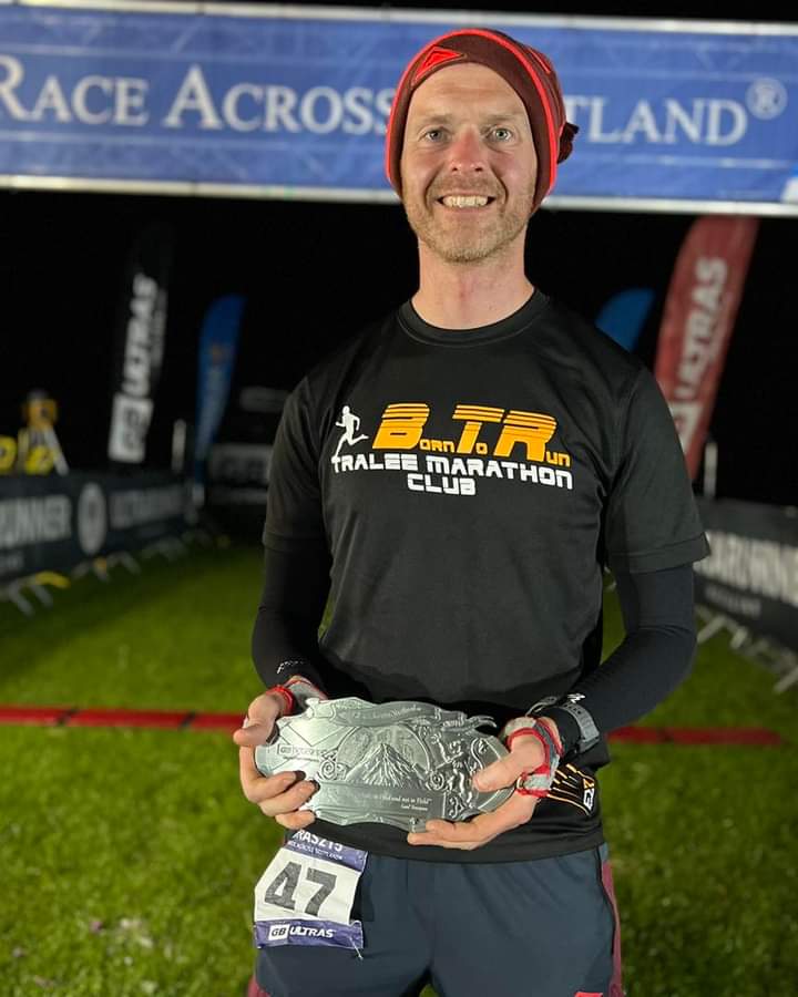Congratulations to Tom Foley from Born To Run, Tralee Marathon Club on finishing the 215 Mile Race Across Scotland.
Photo Credit: Race Across Scotland