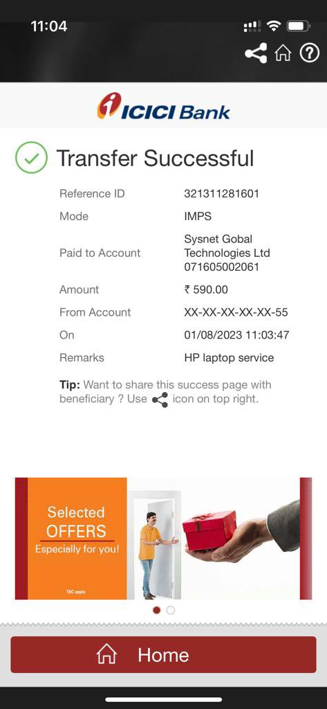 GauravTalkin's tweet photo. @HPSupport No, have not rejected, even they have taken the amount as well. Attaching the receipt as well https://t.co/Qfy3l8ACil
