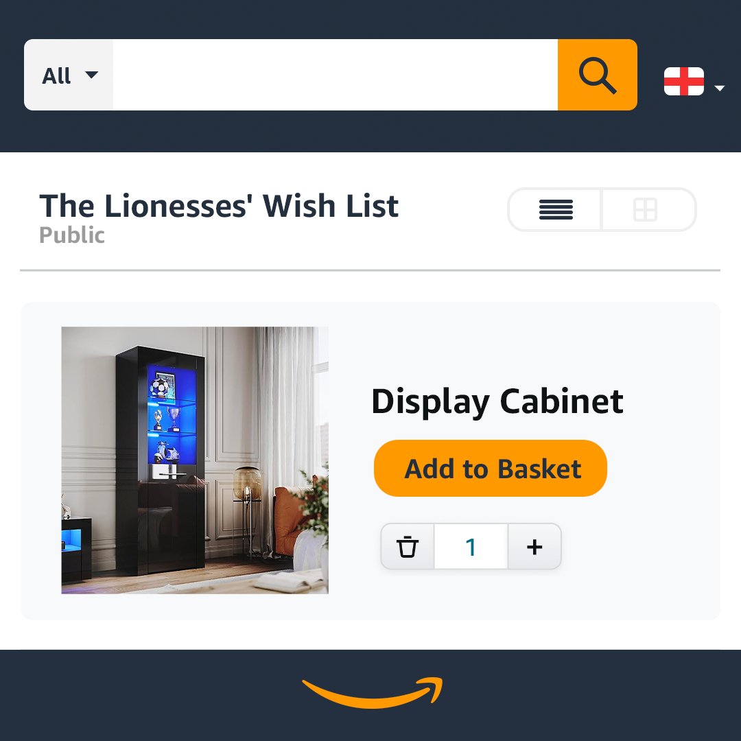 AmazonUK's tweet photo. Better make some room @Lionesses 🏆 Just in case. 🤞

#WorldCup #Lionesses #FIFAWWC #AUSENG #ENG https://t.co/HhB1sxDXnu