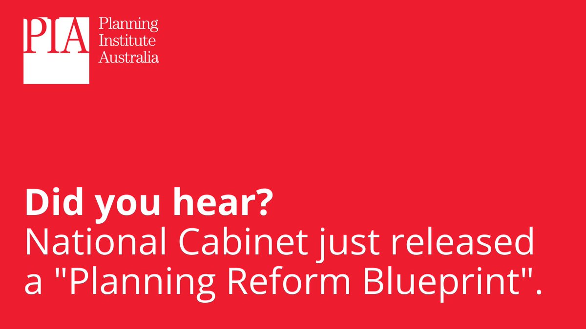 National Cabinet has just released a “Planning Reform Blueprint”.

Overall, PIA is encouraged by what is proposed. 

We are also pleased to note that many Blueprint initiatives reflect our report, "Planning for the housing we need".

See more: linkedin.com/feed/update/ur…

#auspol