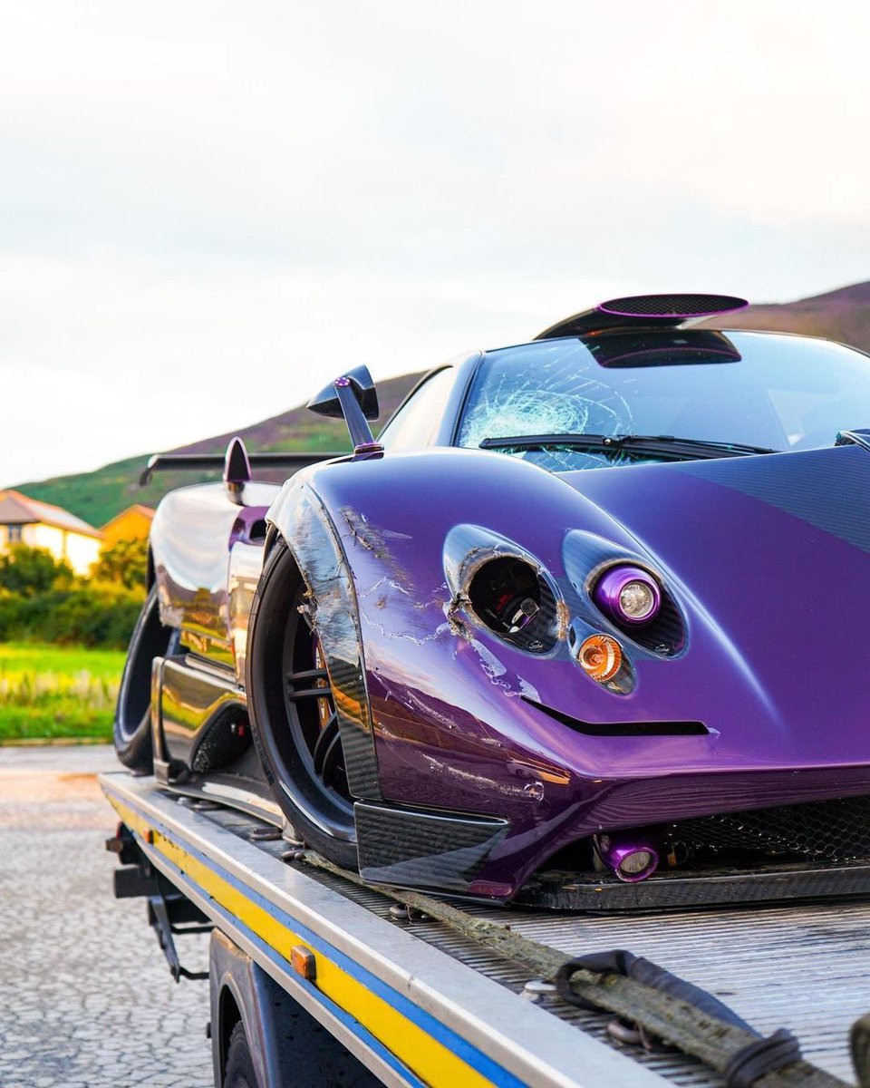 FastestPitStop's tweet photo. The Pagani Zonda 760 LH, which was previously owned by Lewis Hamilton, was crashed yesterday in Wales. 

The car was sold two years ago for 10 million Euros.

Thankfully, the owner is unharmed.

[via Ethan Gale on IG]

#F1 https://t.co/Y4VI9jn3nh