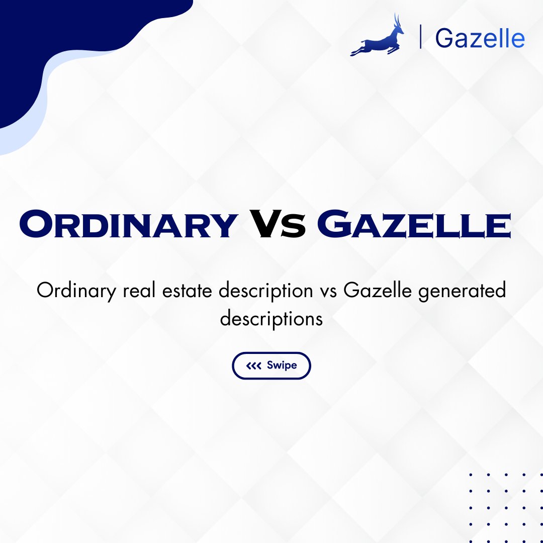Gazelle_Work's tweet photo. Elevate your real estate ads with #Gazelle's AI platform! Get 2 free expertly crafted ads tailored to your needs. Stand out now! #propertylisting #realestate #aitool https://t.co/n0np3u4ig6