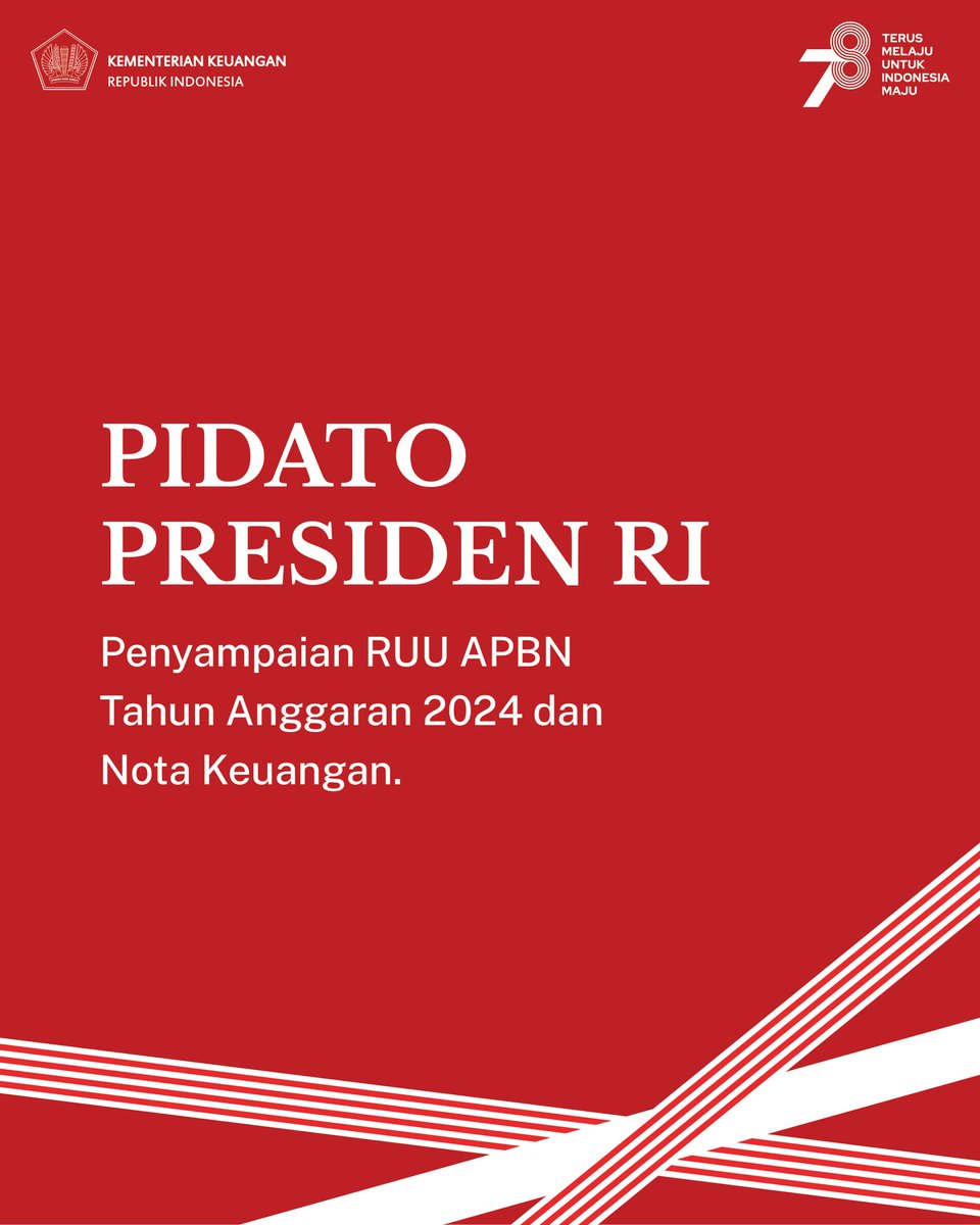 Pidato Presiden RI Pada Penyampaian Keterangan Pemerintah Atas Rancangan Undang-Undang Tentang APBN Tahun Anggaran 2024 Beserta Nota Keuangannya di Depan Rapat Paripurna DPR

#RAPBN2024 
#UangKita untuk #IndonesiaTerusMelaju