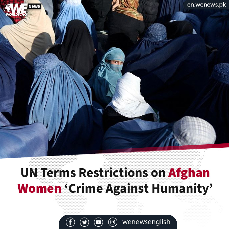 🇦🇫 UN Terms Restrictions on Afghan Women ‘Crime Against Humanity’

👉 en.wenews.pk/un-terms-restr…

#AfghanWomen #afghanwomensrights #WomensRights #Afghanistan #Taliban