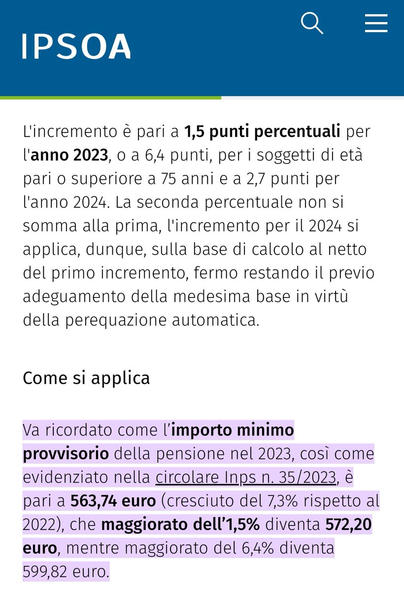 UN'ALTRA COLOSSALE PRESA PER IL CULO A DANNO DEI PENSIONATI 
QUESTA È LA VERITÀ

La legge di Bilancio 2023 prevede, per i trattamenti pensionistici e in via aggiuntiva rispetto alla perequazione automatica, UN INCREMENTO TRANSITORIO ED ECCEZIONALE.

dati IPSOA