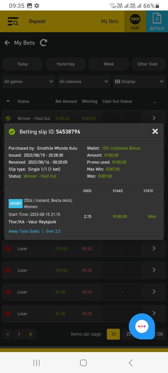 XuluSinothile's tweet photo. Booom 😂 ⚽.....used my bonus 😂.......@Easybet_SA is the best bookie trust me......just withdrew mind you I betted with their cashback bonus 😂 https://t.co/bsOZsA8FHB