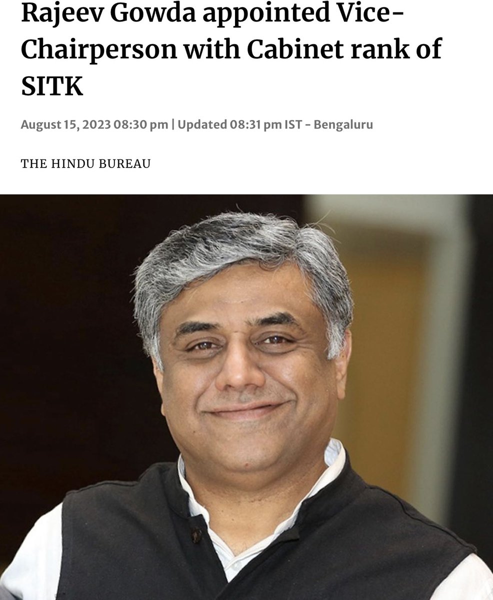 AmitSihag_INC's tweet photo. Heartiest congratulations to Prof. M.V. Rajeev Gowda Ji on being appointed as the Vice Chairman of the State Institute for Transformation of Karnataka (SIKT) with the rank of Cabinet Minister, Government of Karnataka. 
@rajeevgowda @INCKarnataka 
@INCIndia https://t.co/UDehWpVr8y