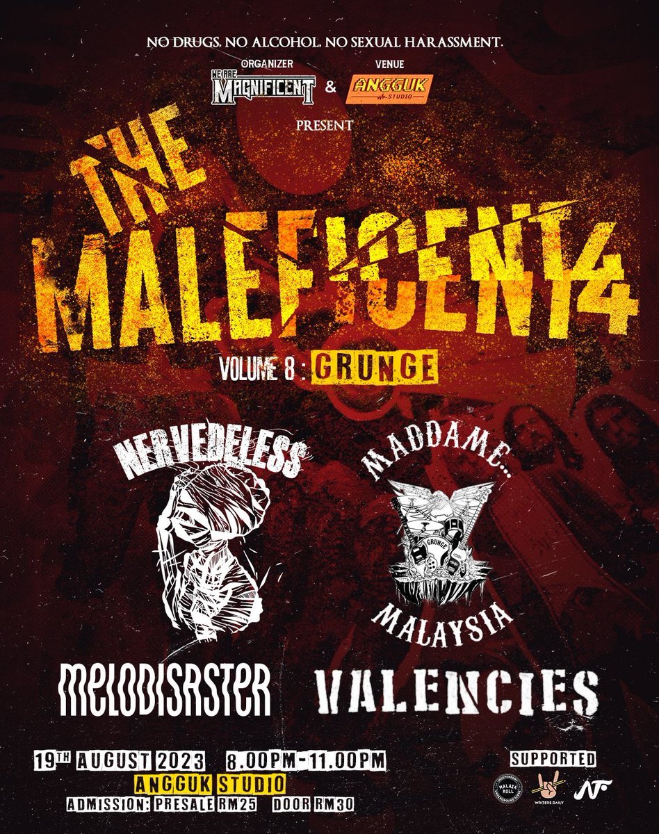 MALAYA ROLL (@malayaroll) on Twitter photo Gig/show/event/fest minggu ini
Lesgo sapot
- THE MALEFICENT4 Vol:8
<a href="/Megat_Yaesree/">Megat Yaesree</a>
<a href="/Nervedeless/">Nervedeless</a>
MADDAME
<a href="/Melodisaster/">Melodisaster Band</a> <a href="/thevalencies/">VALENCIES</a>
Tiket beli disini wa.me/601115691026 Gig/show/event/fest minggu ini
Lesgo sapot
- THE MALEFICENT4 Vol:8
<a href="/Megat_Yaesree/">Megat Yaesree</a>
<a href="/Nervedeless/">Nervedeless</a>
MADDAME
<a href="/Melodisaster/">Melodisaster Band</a> <a href="/thevalencies/">VALENCIES</a>
Tiket beli disini wa.me/601115691026