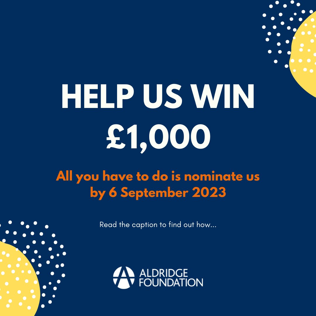 To help us win one of the £1,000 awards up for grabs in the next 'The Movement for Good Awards' - all you have to do is:

❤️ Nominate us here: movementforgood.com/index.php?cn=1…

📣 Share this post - the more nominations we get, the greater our chances of winning

Thank you 🙏