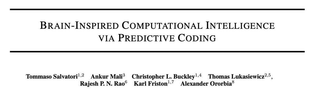 Extremely excited to share this survey/manifesto on the past, present, and future of predictive coding (PC), written with a STELLAR team: arxiv.org/pdf/2308.07870… Find out what predictive coding *really* is, and the role it could play in the future of machine intelligence.