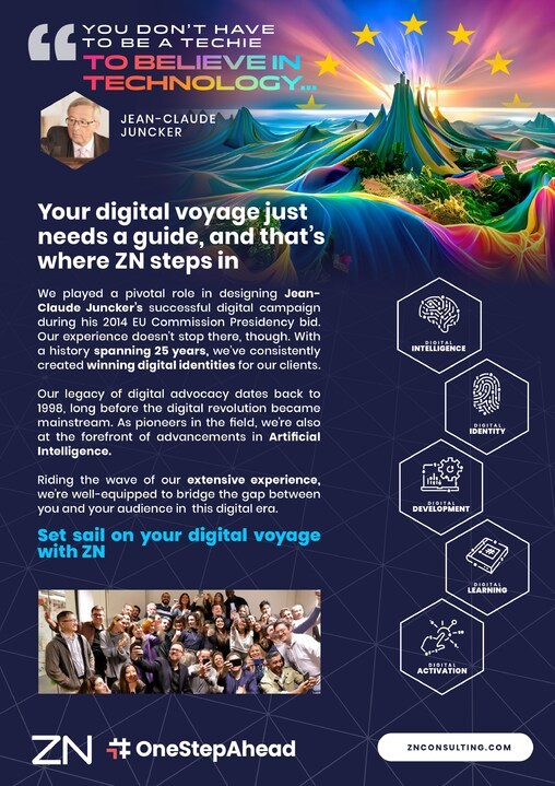 pweiss's tweet photo. Very happy to see that we've been recognised once again by BestinBrussels as the market leader in Digital Public Affairs in the EU Bubble 🥳

For 25 years, we don't just adapt to change, we stay #OneStepAhead. 😎

Read for more trends &amp; insights ⤵️
https://t.co/Cr1HFm7Iig

#ZN25 https://t.co/r7AtaSwSh7