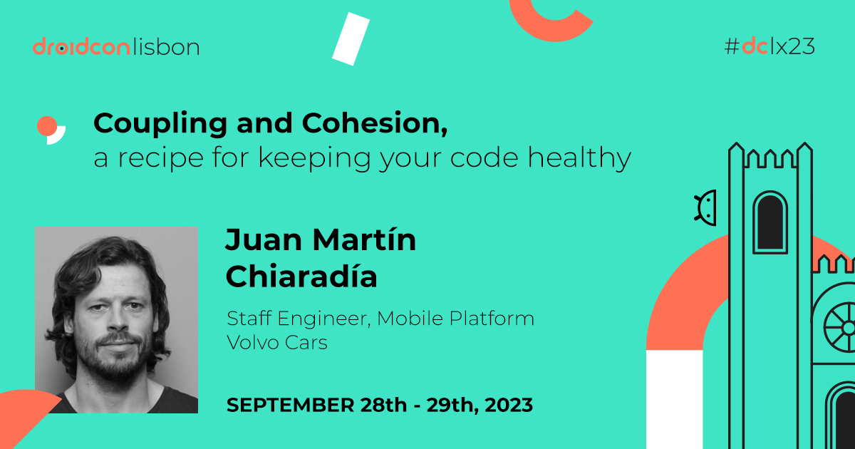 droidconLisbon's tweet photo. "Clean Architecture is increasingly adopted in the industry based on the well-known SOLID principles, yet there are two concepts even more basic than SOLID, and SOLID are a way to reach them: coupling and cohesion." by @chiara_jm from @volvocars https://t.co/zHdcQPYC4z #dclx23 https://t.co/ccoqq6CJUt