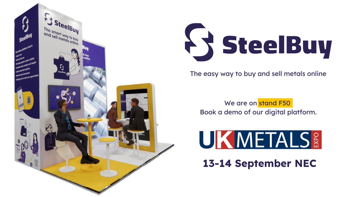 <a href="/SteelBuy/">SteelBuy</a> is exhibiting at <a href="/UK_Metals/">UK Metals Expo</a> Expo to showcase our digital technology. Join us on stand F50: eu1.hubs.ly/H04ZW1k0

@TataSteelEurope <a href="/TataSteelUK/">Tata Steel UK</a> <a href="/BritishSteelUK/">British Steel</a> <a href="/ArgusMedia/">Argus Media</a> 
#Steel #stainless #Aluminium #digital #platform #online #marketplace