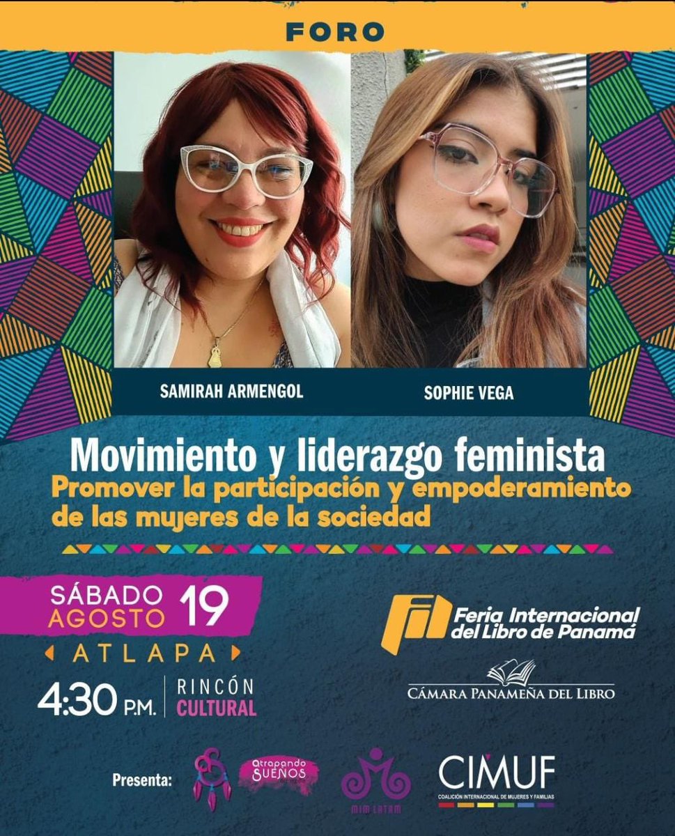 Este 19 de agosto estaremos en la Feria del Libro!
Conversando junto a 2 mujeres xuxonas ✊🏼
<a href="/SamirahArmengol/">Agua Amaranta</a> y Sophia Vega quienes nos hablaran de la importancia del movimiento y el iderazgo de las mujeres en los distintos espacios.
¡Les esperamos!💜
#cimuf #mujereslbt #feminismo