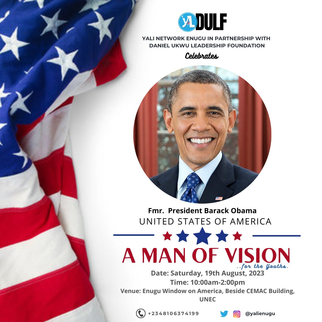 Still in the birth month of President Barack Obama, we remember a True leader and his Vision for Africa even as the founder of the Young African Leaders Initiative (YALI).

We have chosen this day, 19th of August, 2023 to truly celebrate his impact on Young African Leaders.